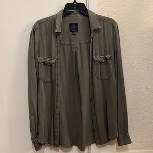 Vintage Boyfriend Olive Green Shacket Button Up American Eagle